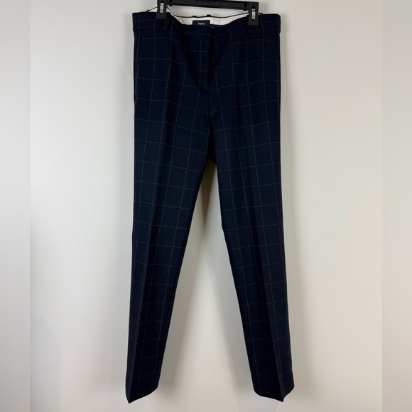 Theory Straight Trouser Windowpane Knit Size 4 - Picture 2 of 10